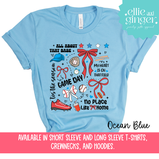 Baseball Shirt- Cute Collage- Shirt, Crewneck or Hoodie