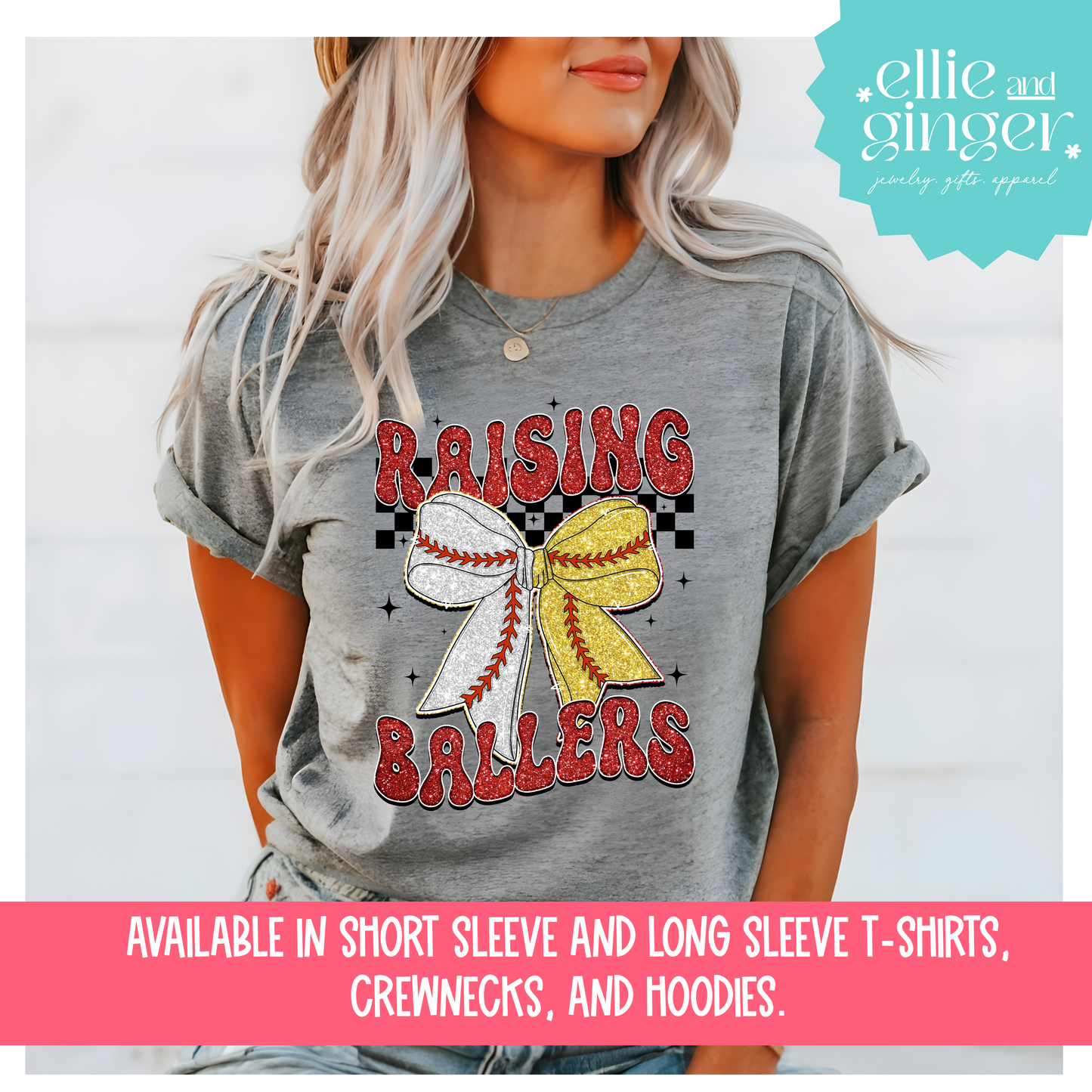Baseball Softball Mom Shirt- Raising Ballers- Shirt, Crewneck or Hoodie