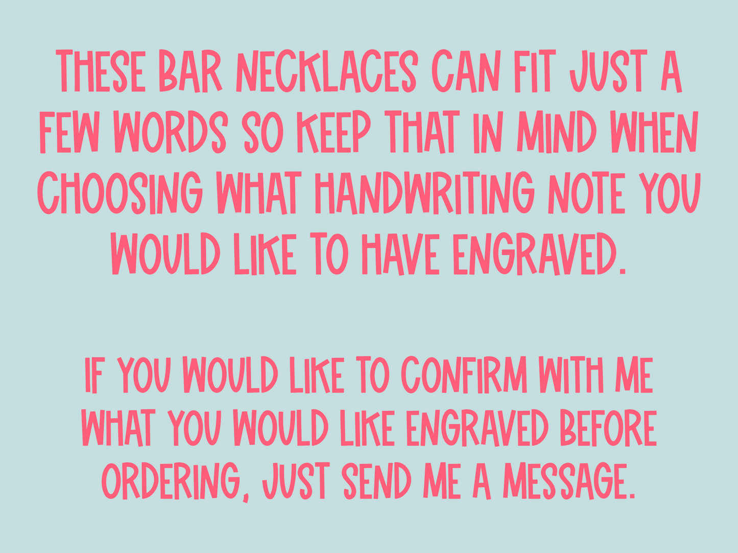 Handwriting Bar Necklace- Laser engraved