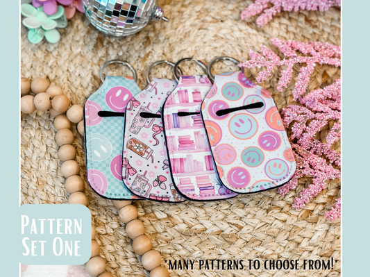 Hand Sanitizer Holder Keychain- PATTERN SET ONE