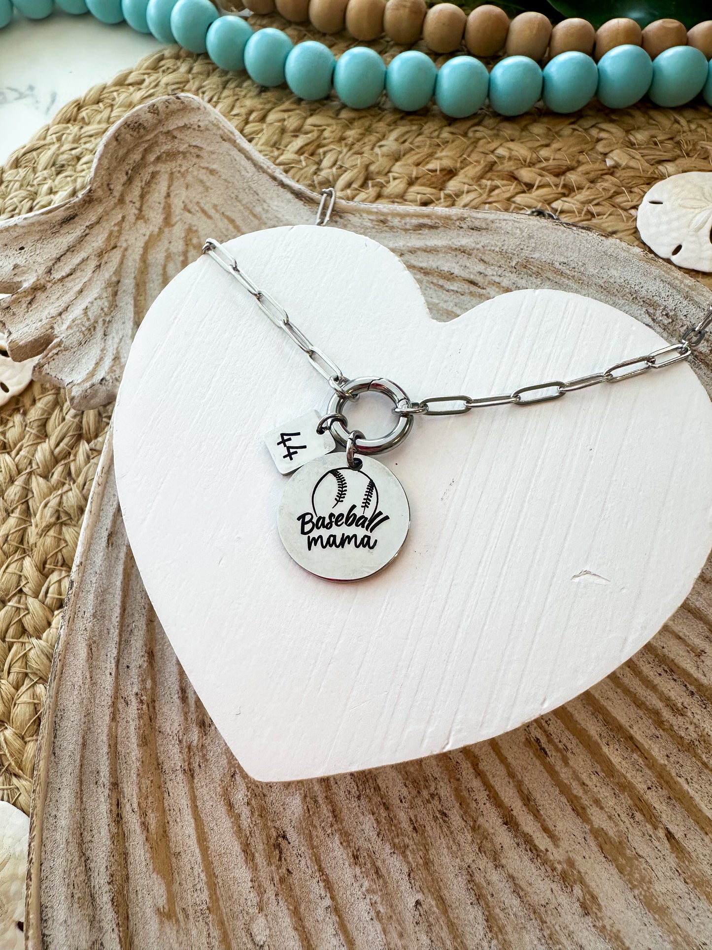 Baseball Mom Necklace- Round