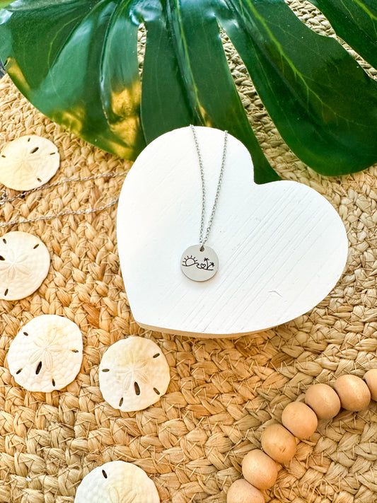 Ocean Waves- Engraved Necklace
