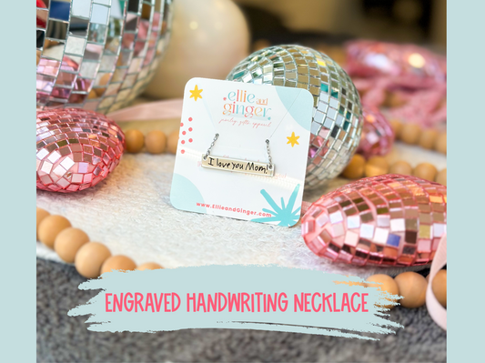 Handwriting Bar Necklace- Laser engraved