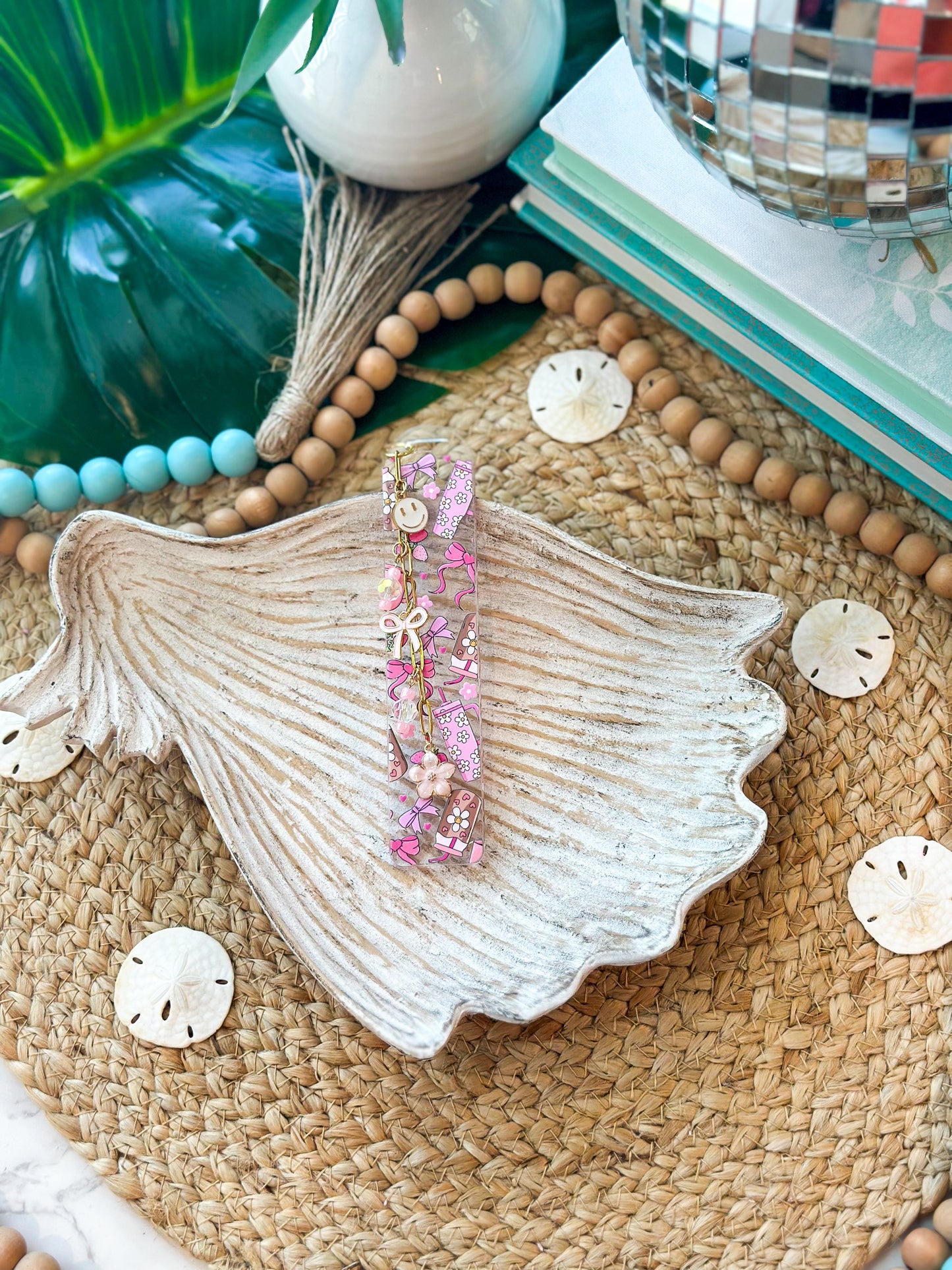 Bows & Coffee- Clear Acrylic Bookmark