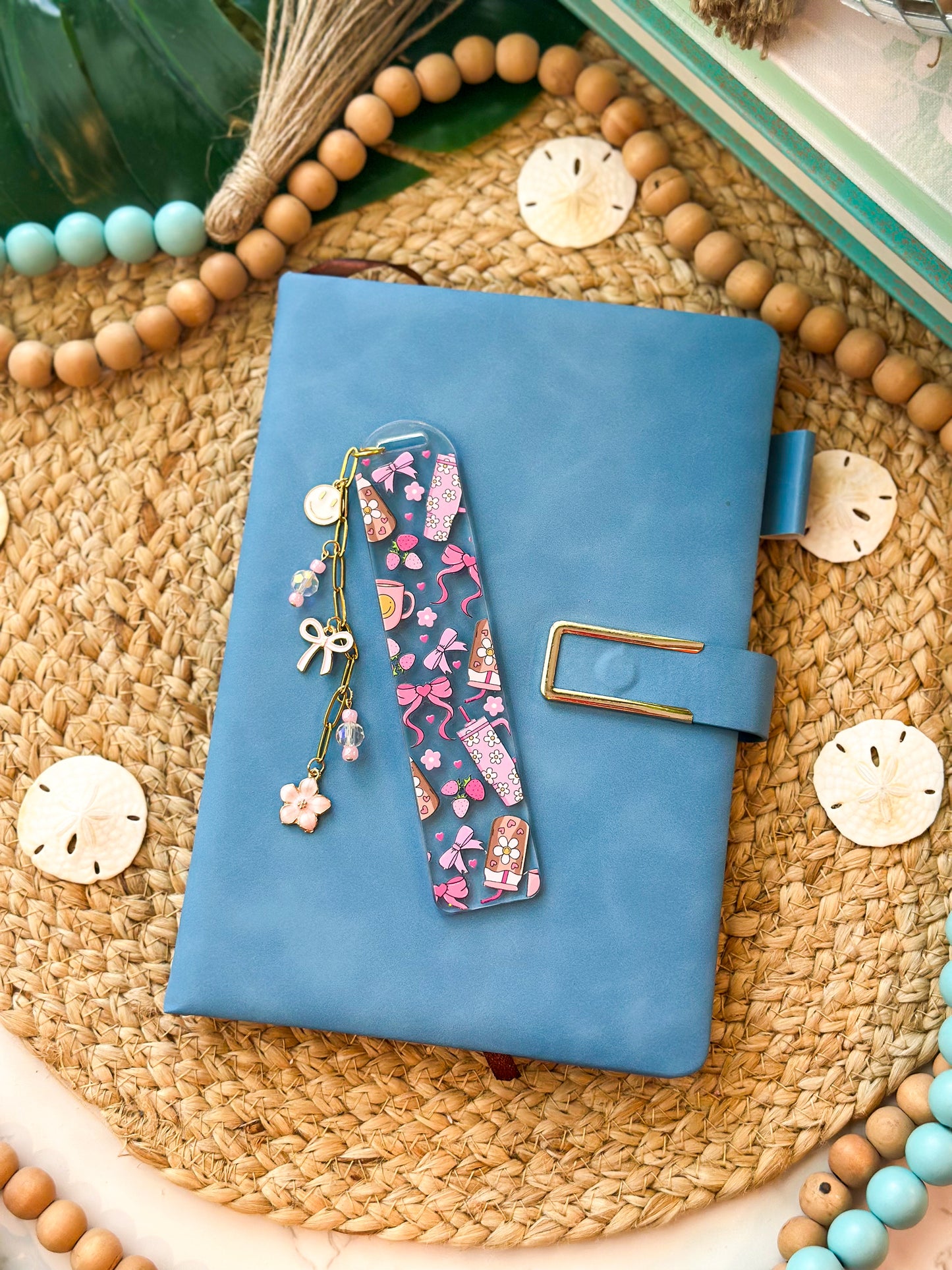 Bows & Coffee- Clear Acrylic Bookmark