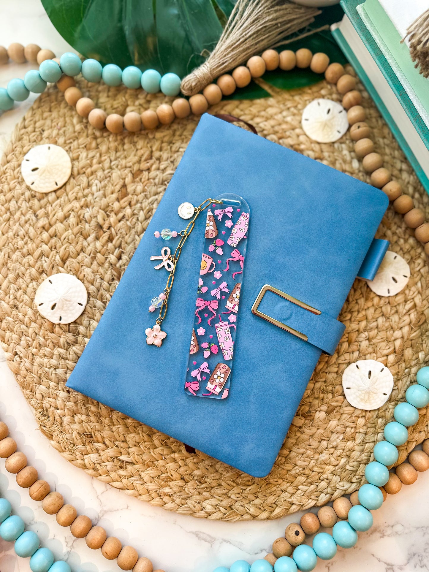 Bows & Coffee- Clear Acrylic Bookmark