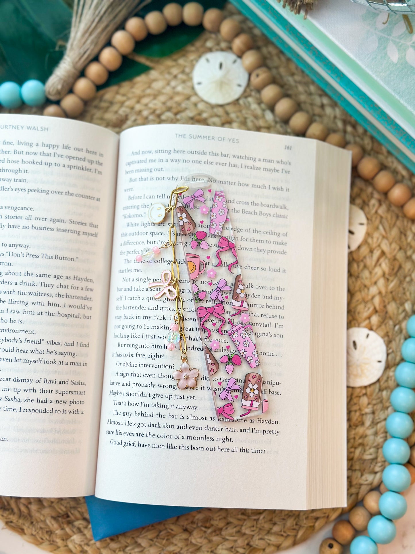 Bows & Coffee- Clear Acrylic Bookmark