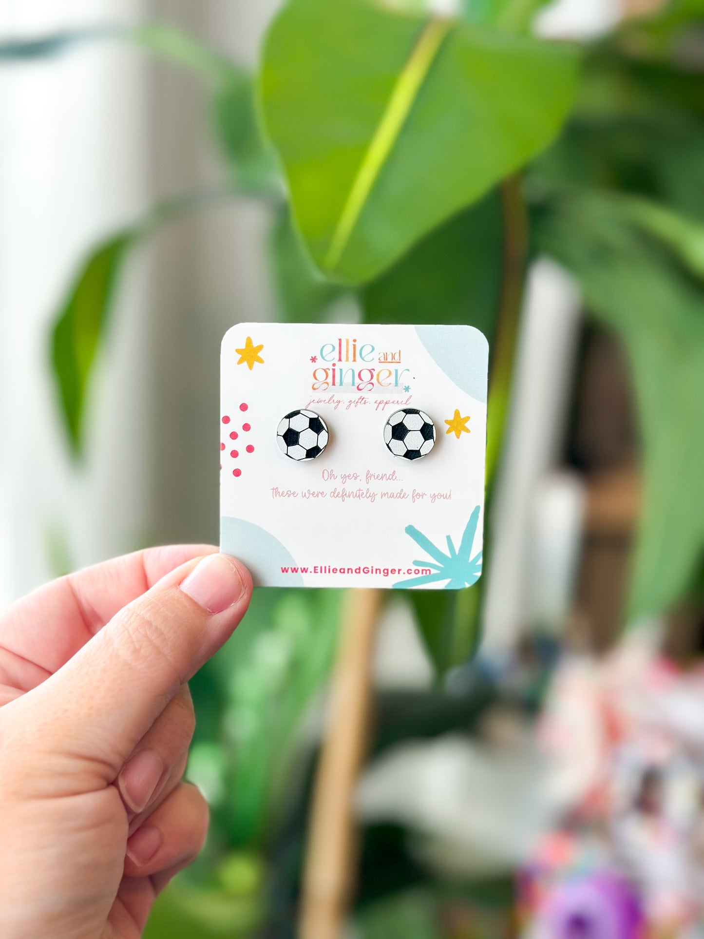 Soccer Stud Earrings- Acrylic