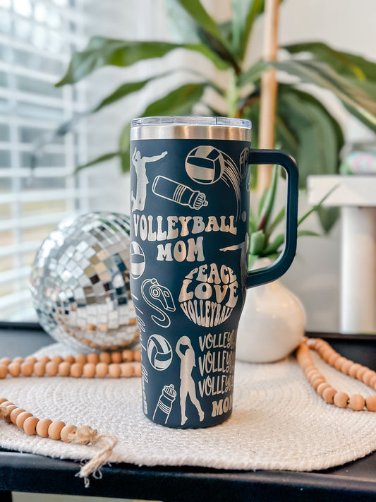 Volleyball Mom- Engraved Tumbler
