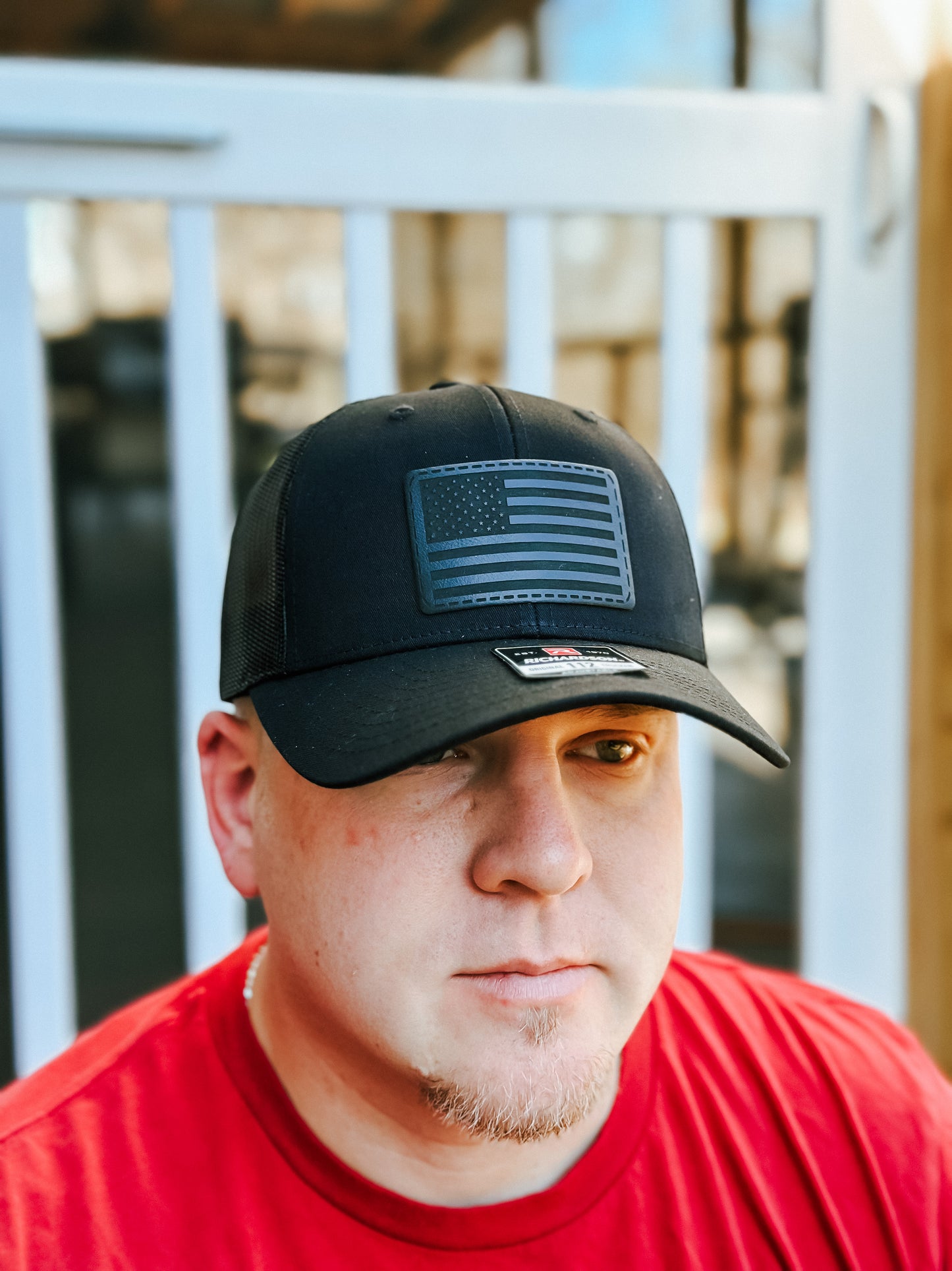 American Flag Trucker Hat- Blacked Out