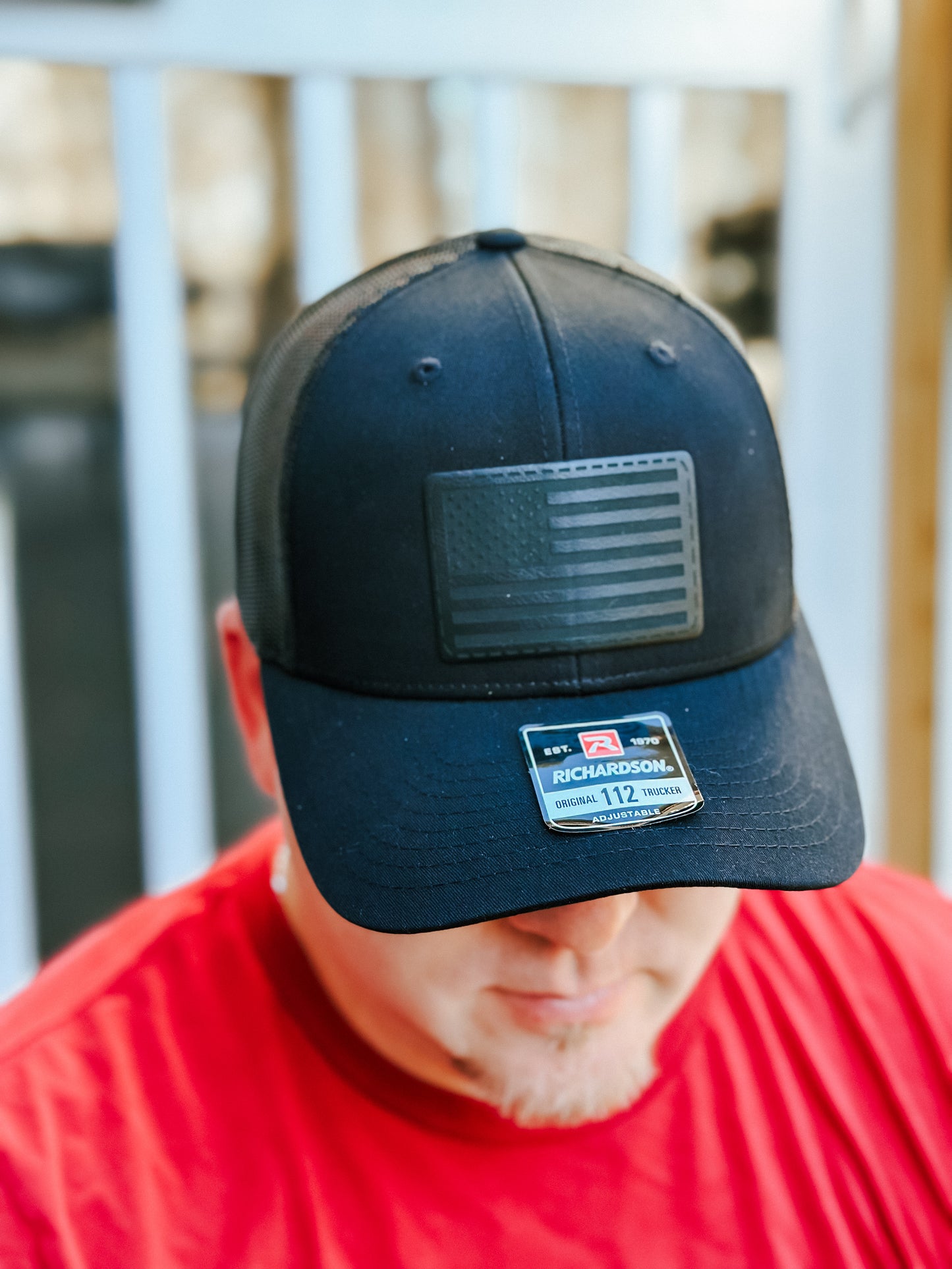 American Flag Trucker Hat- Blacked Out