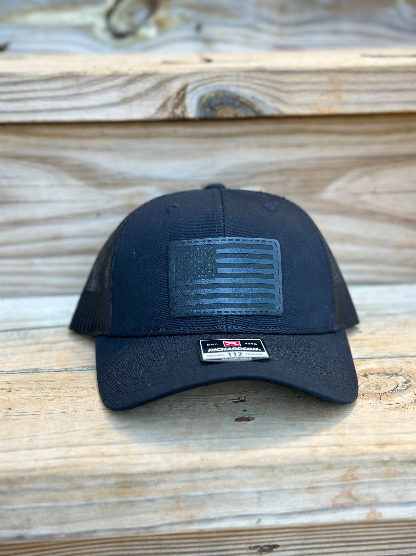 American Flag Trucker Hat- Blacked Out