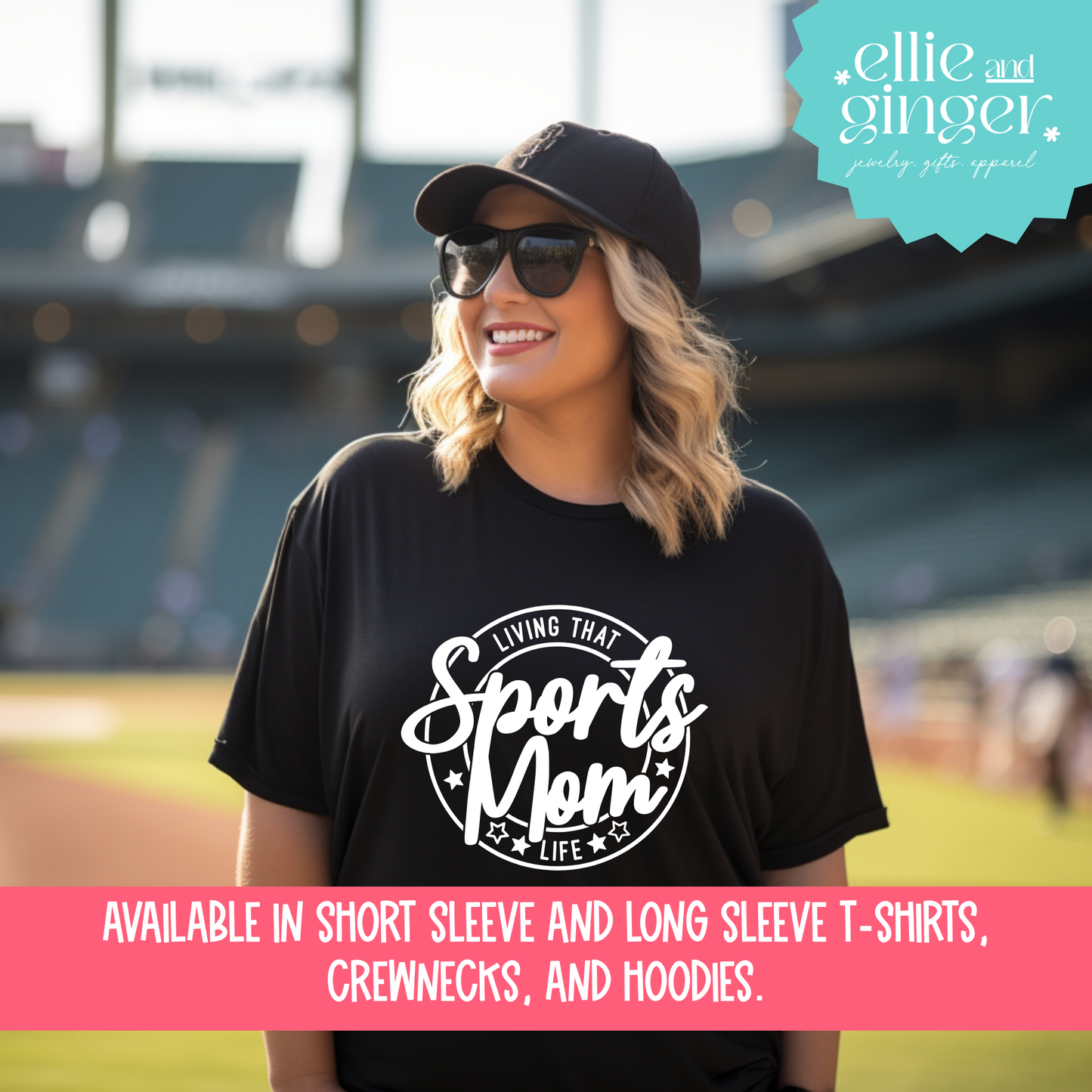 Living That Sports Mom Life- Shirt, Crewneck or Hoodie