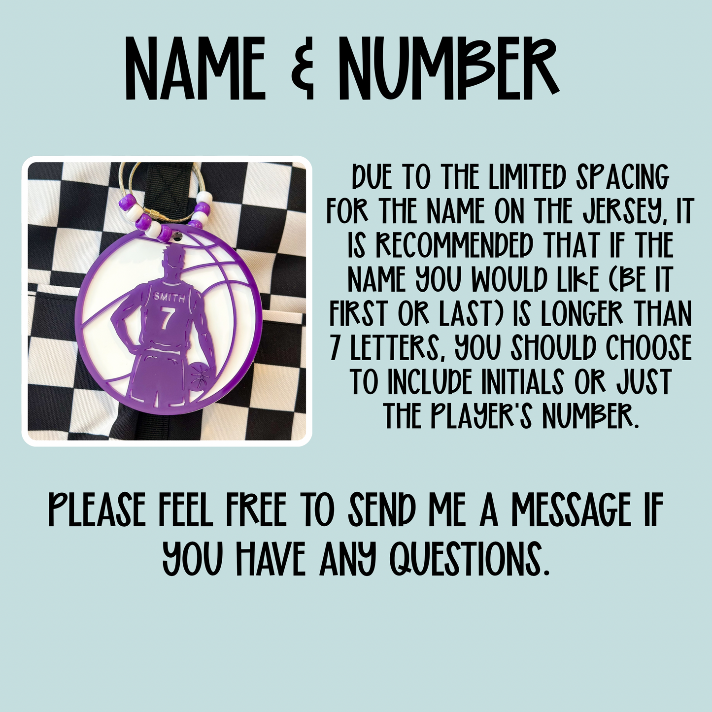 Basketball Bag Tag- Custom