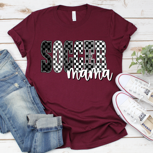 Soccer Mama Black and White Check- Shirt, Crewneck or Hoodie