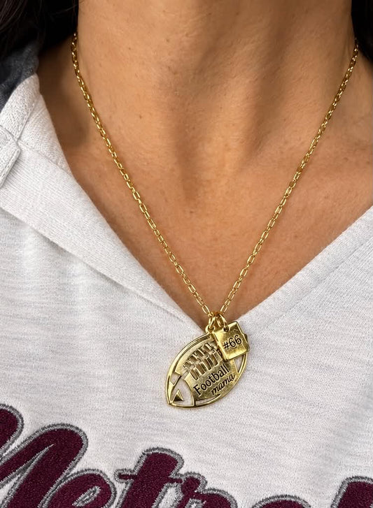 Football mama Necklace- Football Pendant