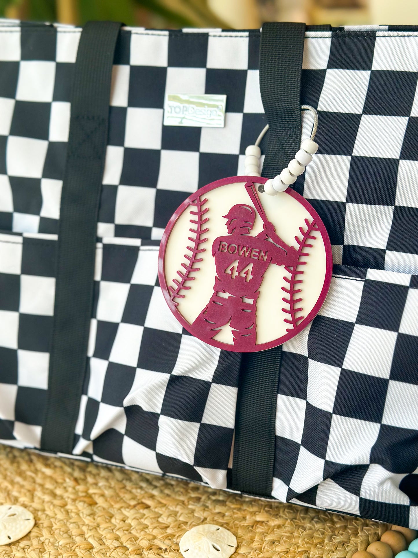 Personalized Baseball Bag Tag for sports mom game day bag