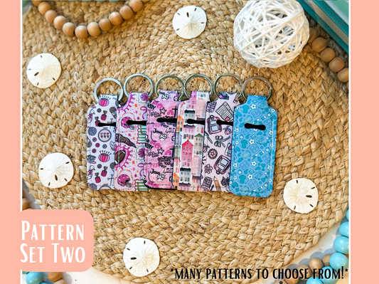 Chapstick Holder Keychain- PATTERN SET TWO