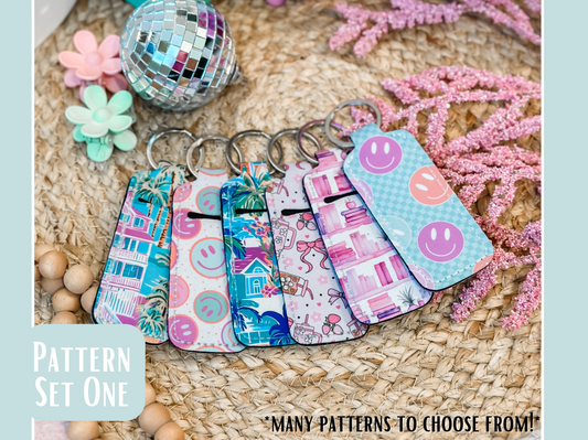 Chapstick Holder Keychain- PATTERN SET ONE