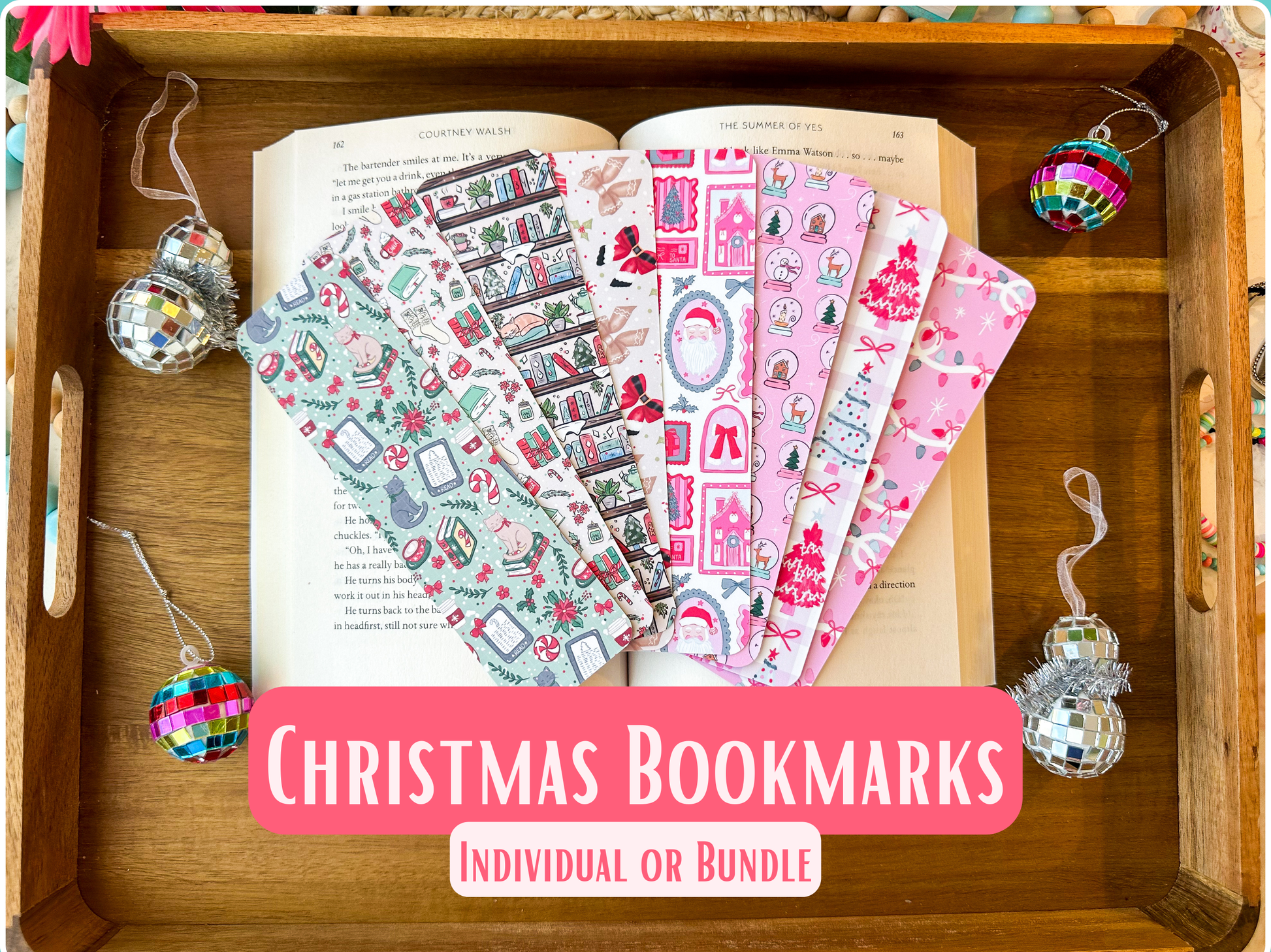 christmas bookmarks holiday bookmarks for readers booklover stocking stuffer