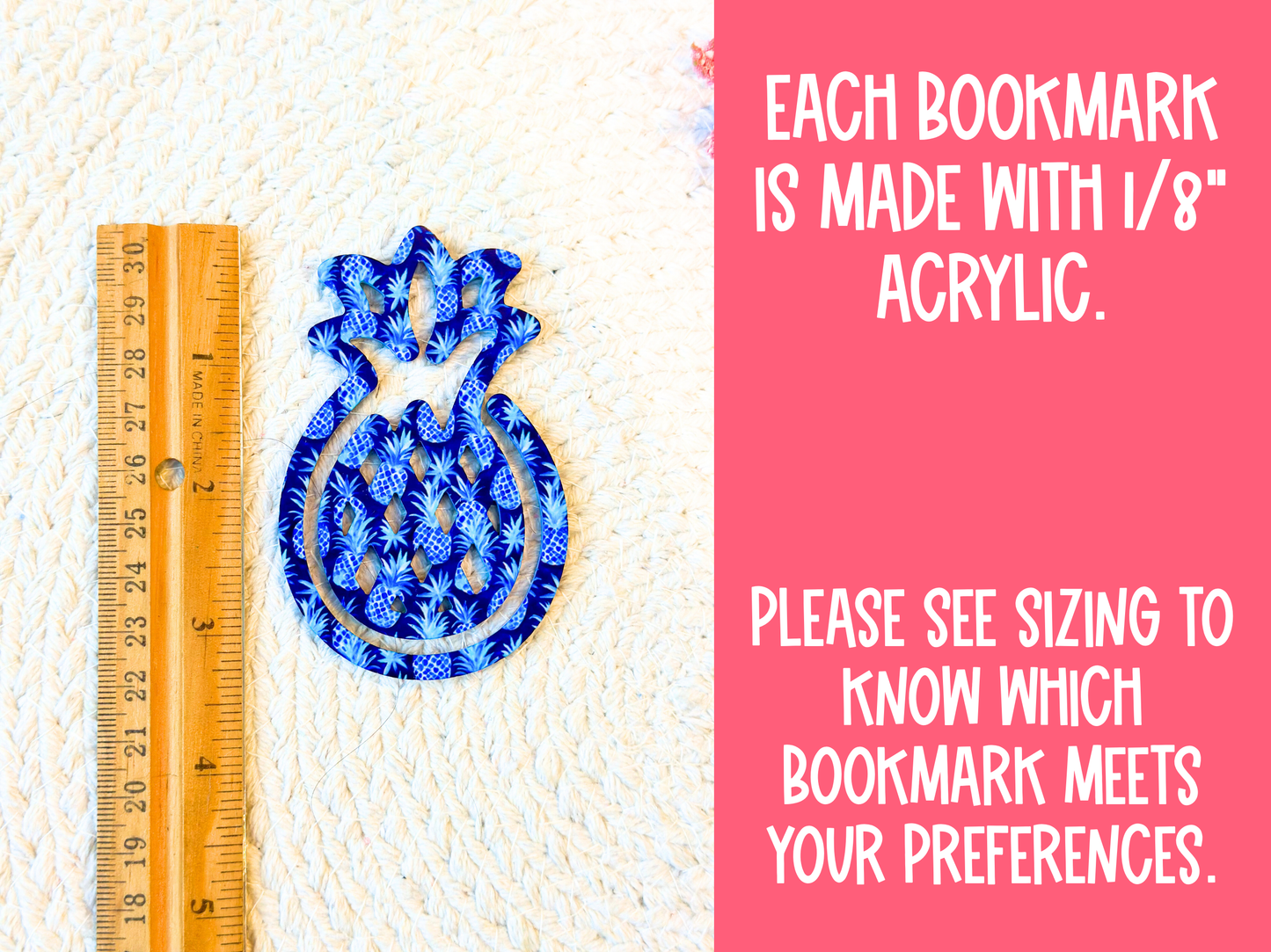 Acrylic Pineapple Bookmark