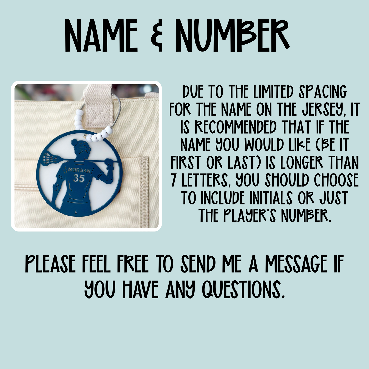 Lacrosse Bag Tag- Custom