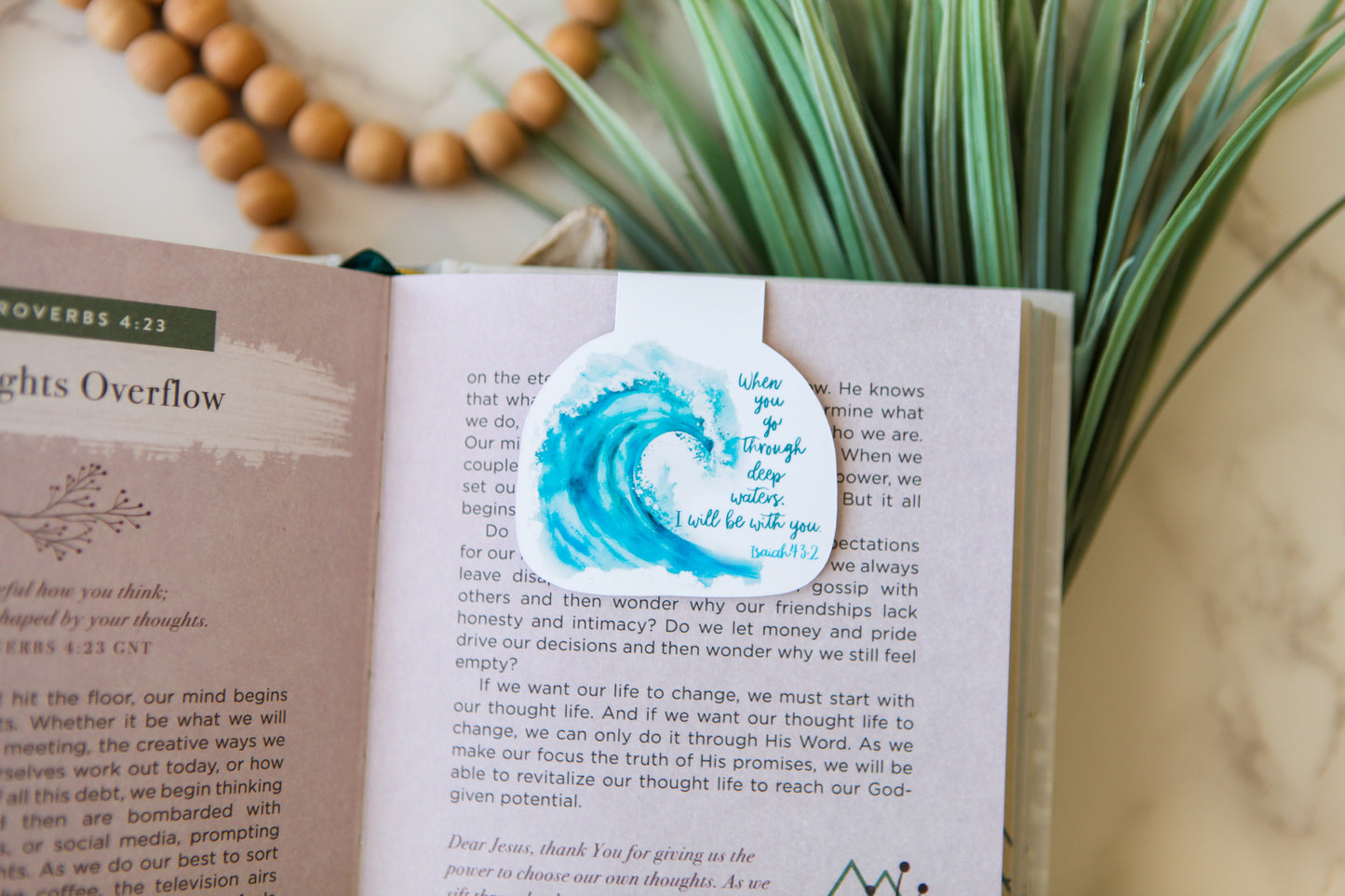 Magnetic Bookmark- Isaiah 43:2, Ocean Wave