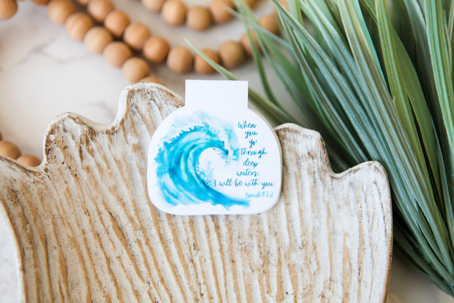 Magnetic Bookmark- Isaiah 43:2, Ocean Wave