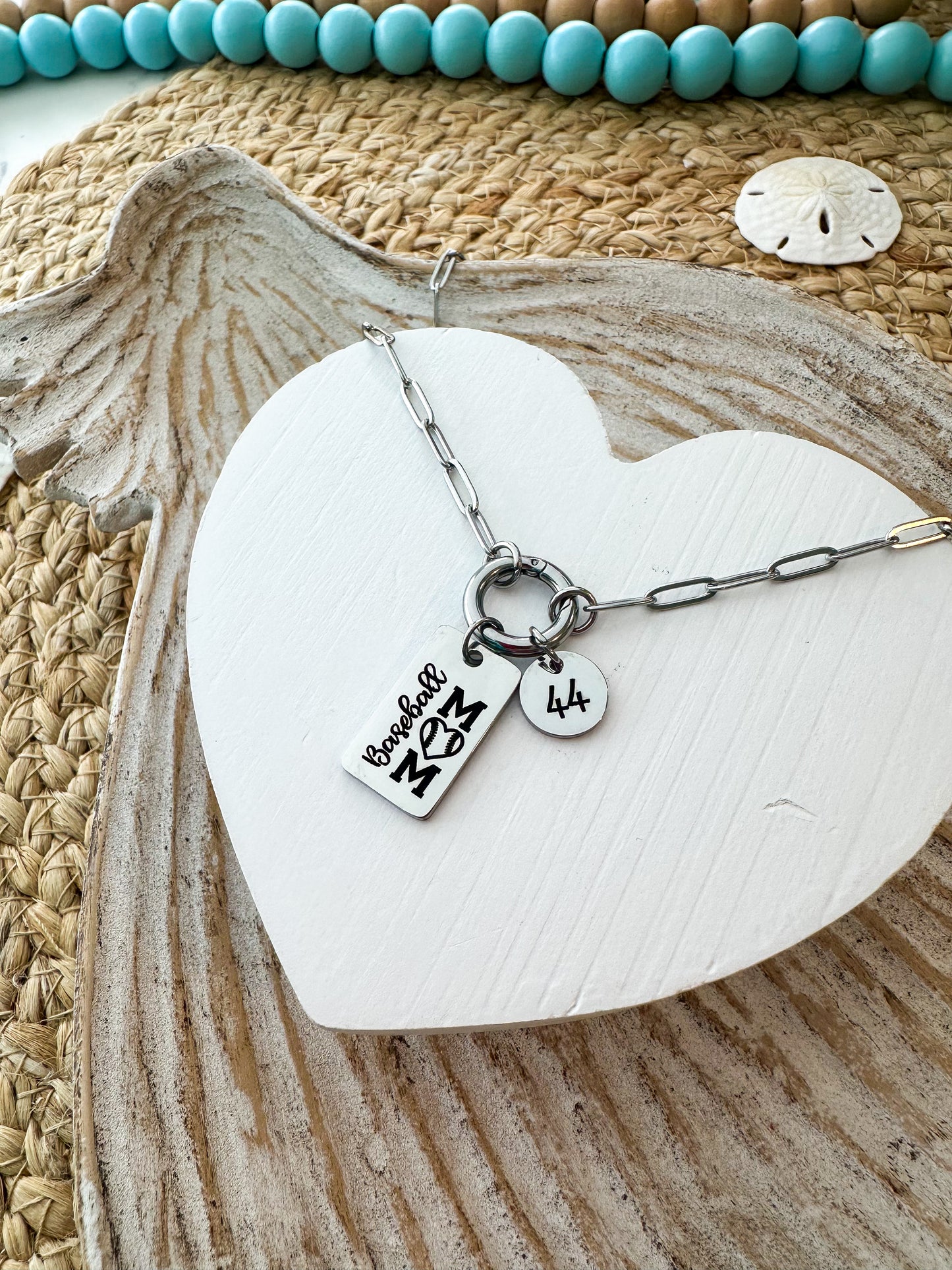 Baseball Mom Necklace- Rectangle