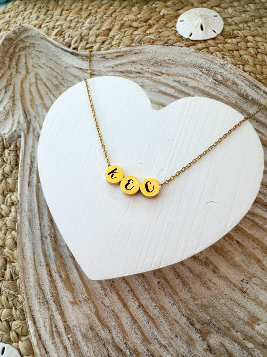 Initial Necklace- Engraved Stainless Steel