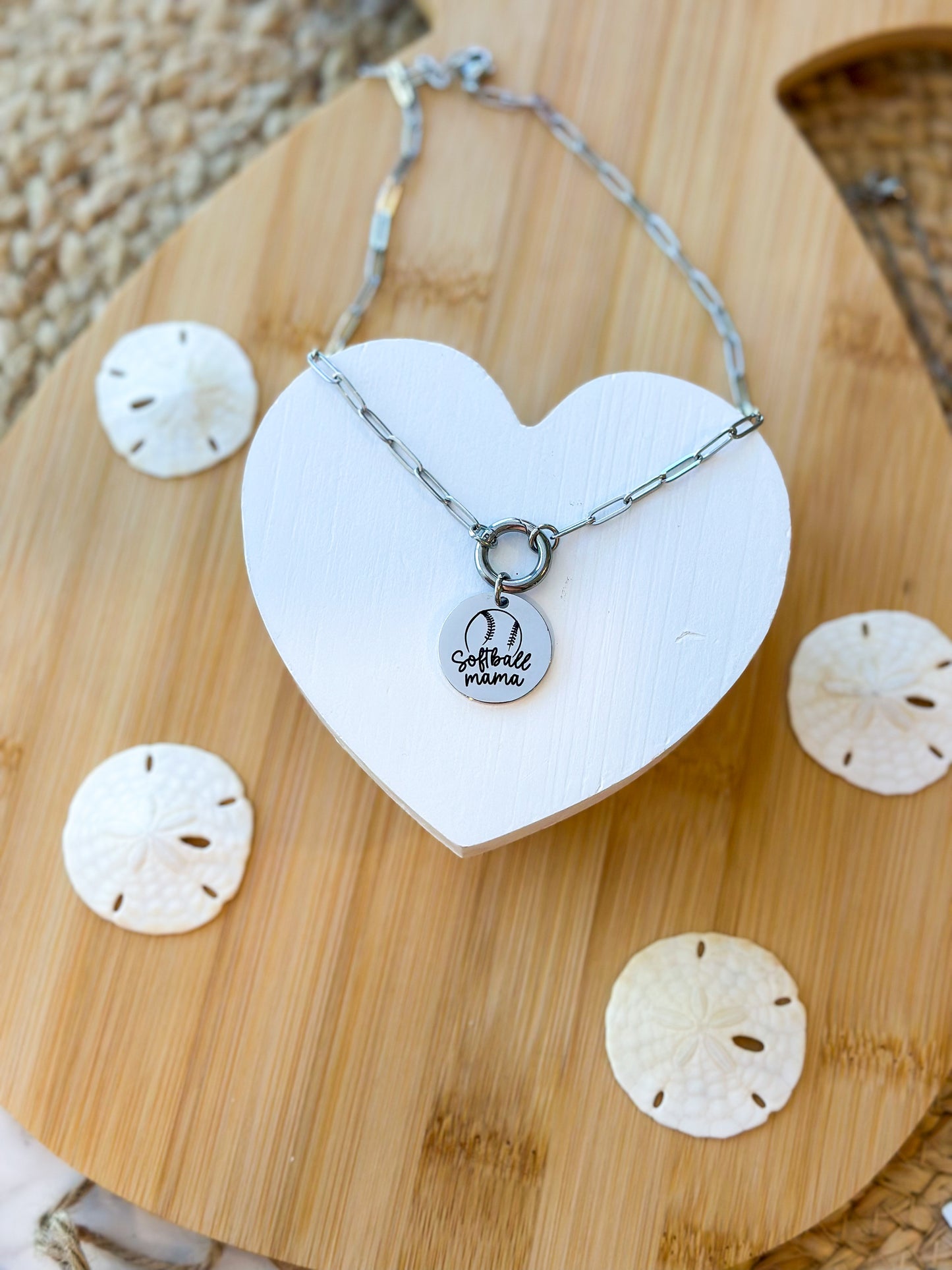 Softball Mama Necklace- Round