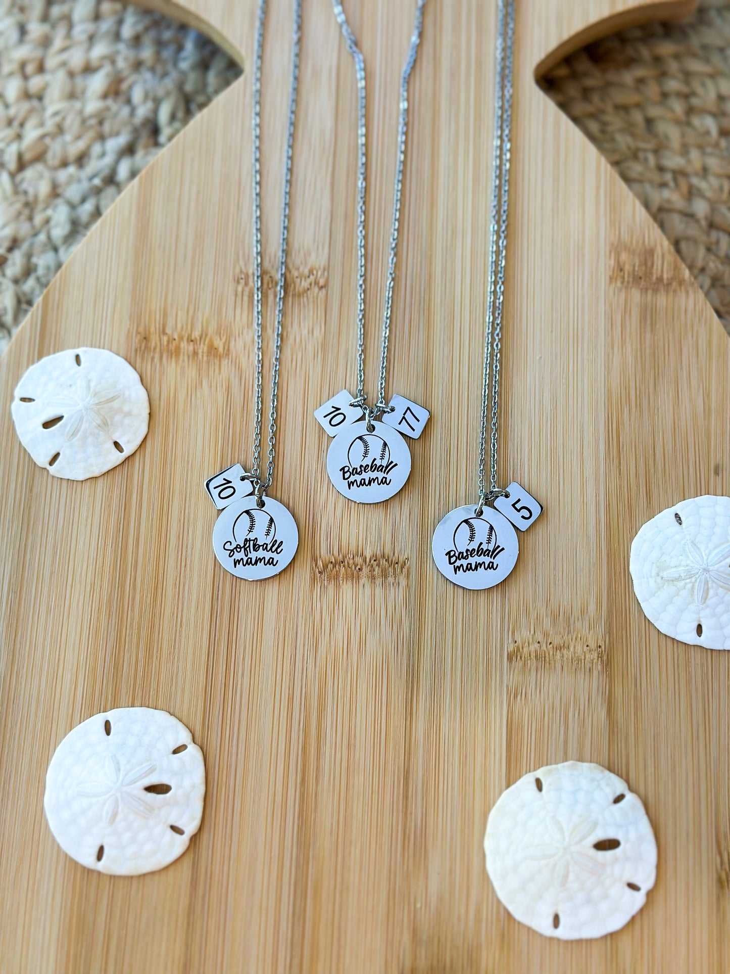 Softball Mama Necklace- Round