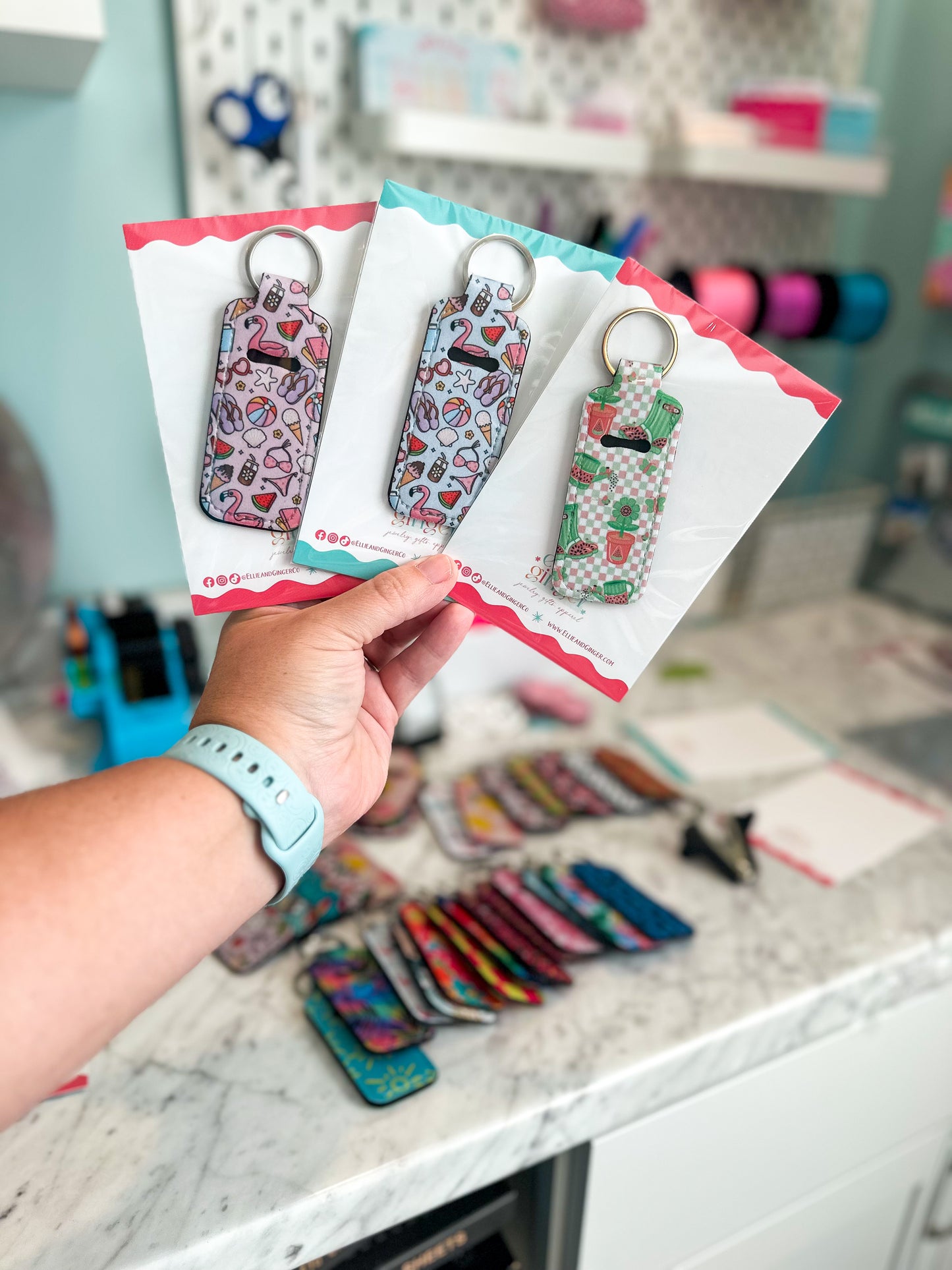 Chapstick Holder Keychain (Pattern Set 3)