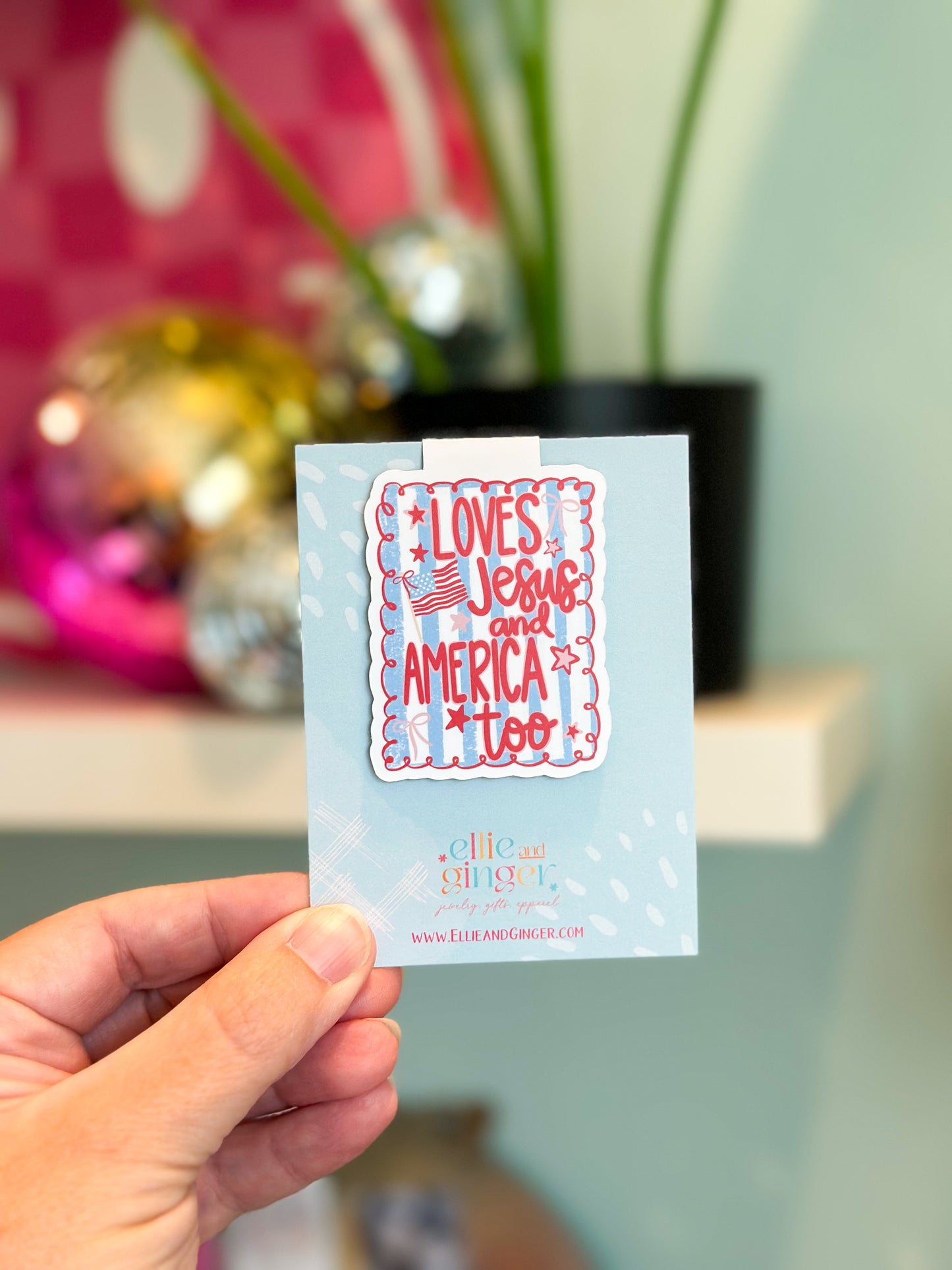 Magnetic Bookmark- Loves Jesus and America Too
