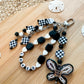 Bag Charm- Black and White Butterfly