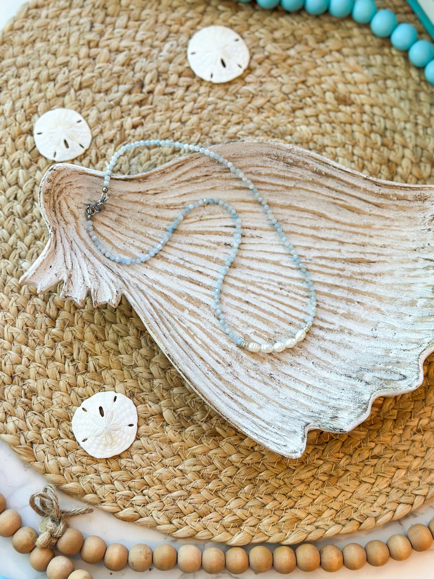 Aquamarine and Pearl Necklace