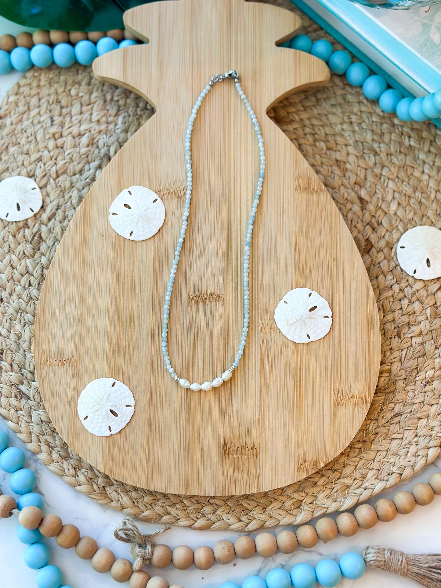 Aquamarine and Pearl Necklace