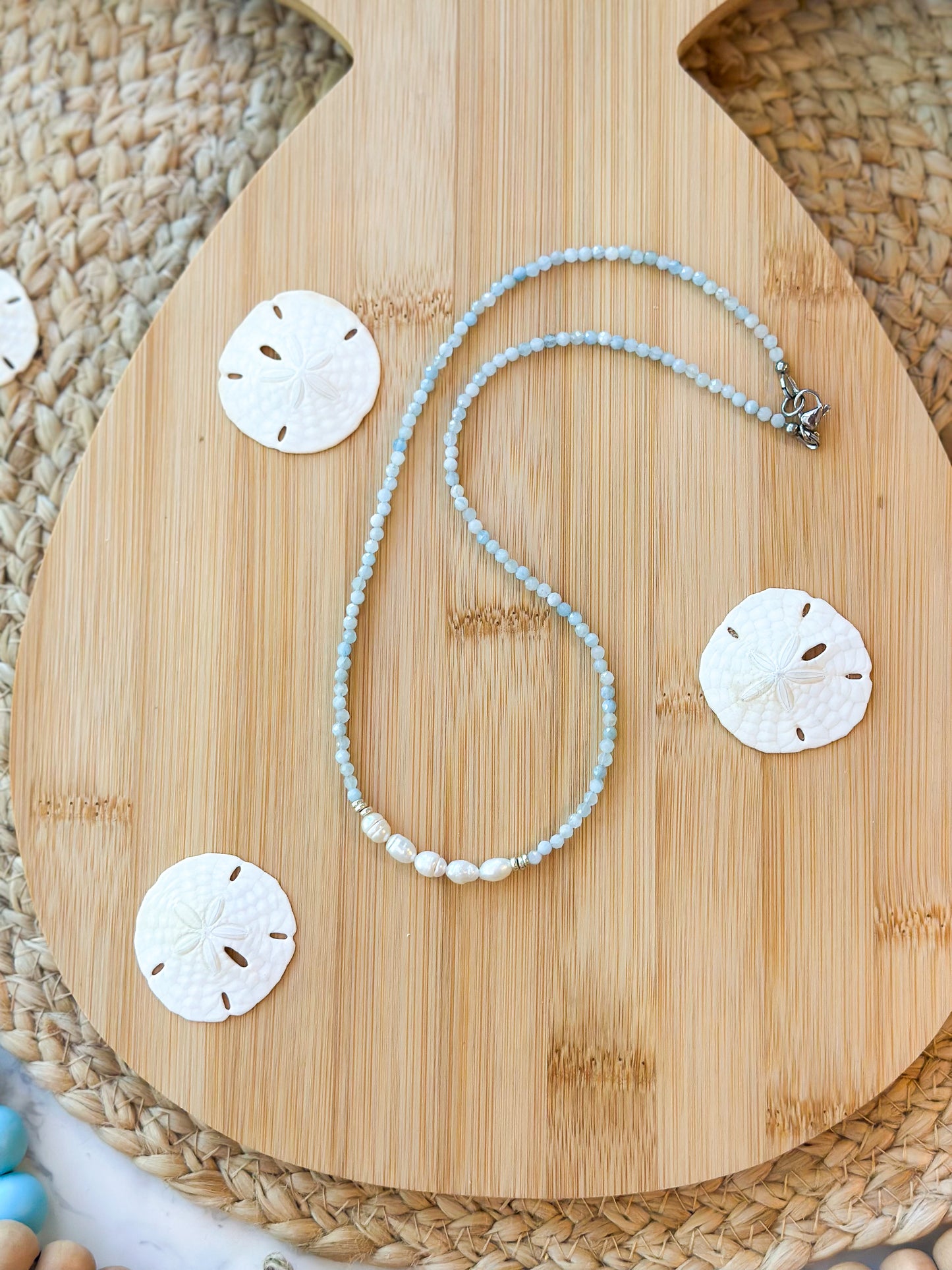 Aquamarine and Pearl Necklace