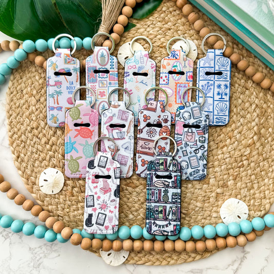 Chapstick Holder Keychain (Pattern Set 3)