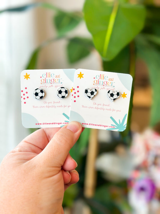 Soccer Stud Earrings- Acrylic