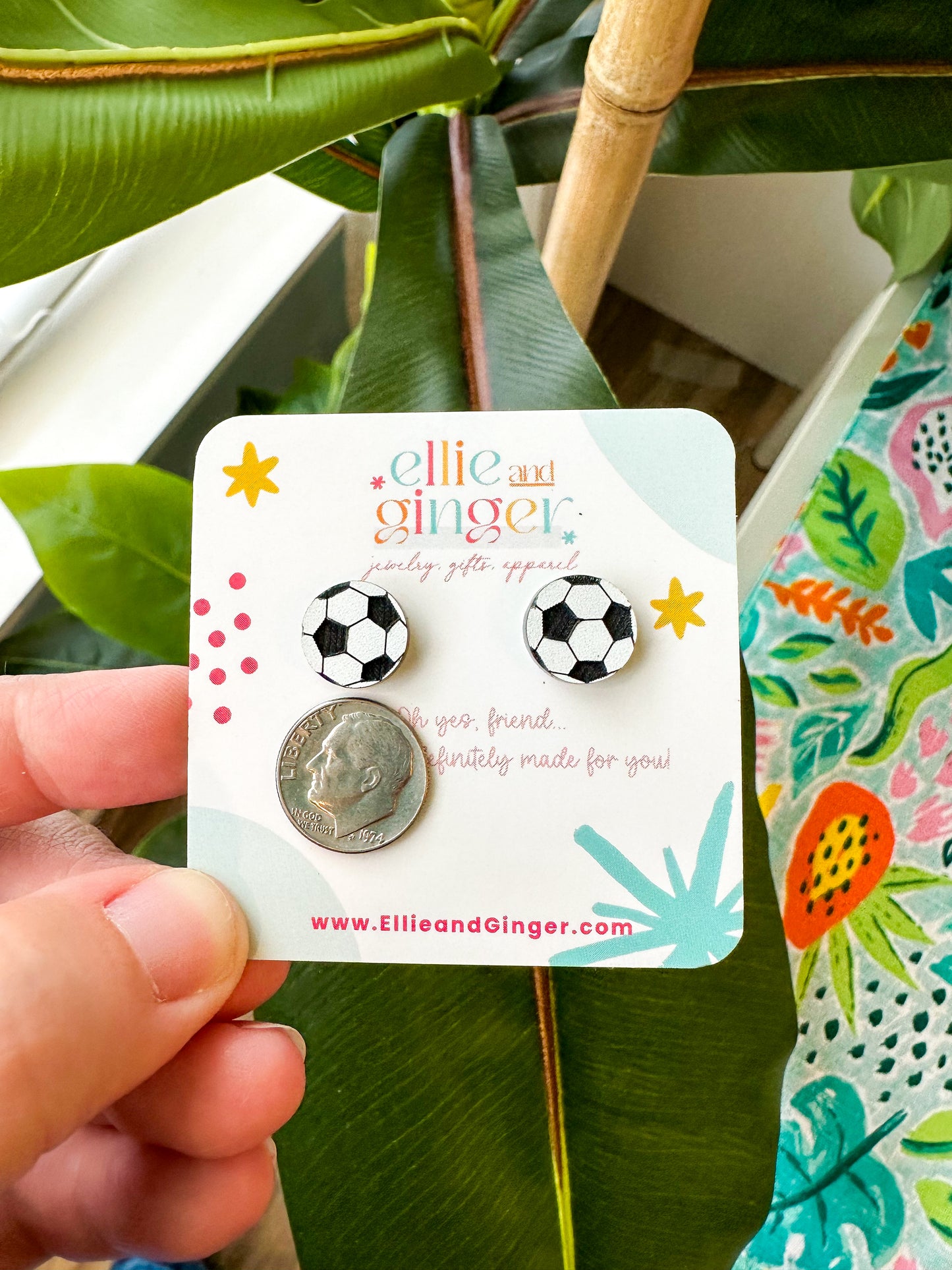 Soccer Stud Earrings- Acrylic