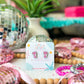 Pink Coffee Cup Stud Earrings- Hand-painted Wood Earrings