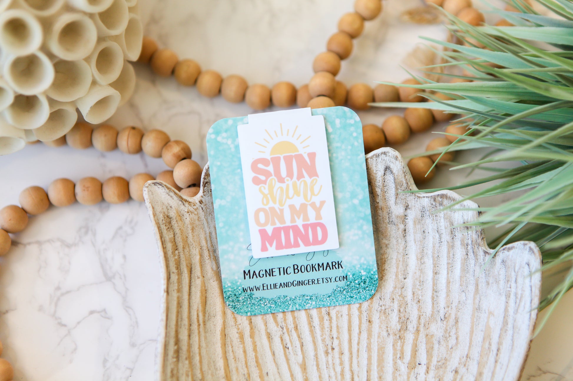 Magnetic Bookmark with bright colors and "Sunshine on my Mind"