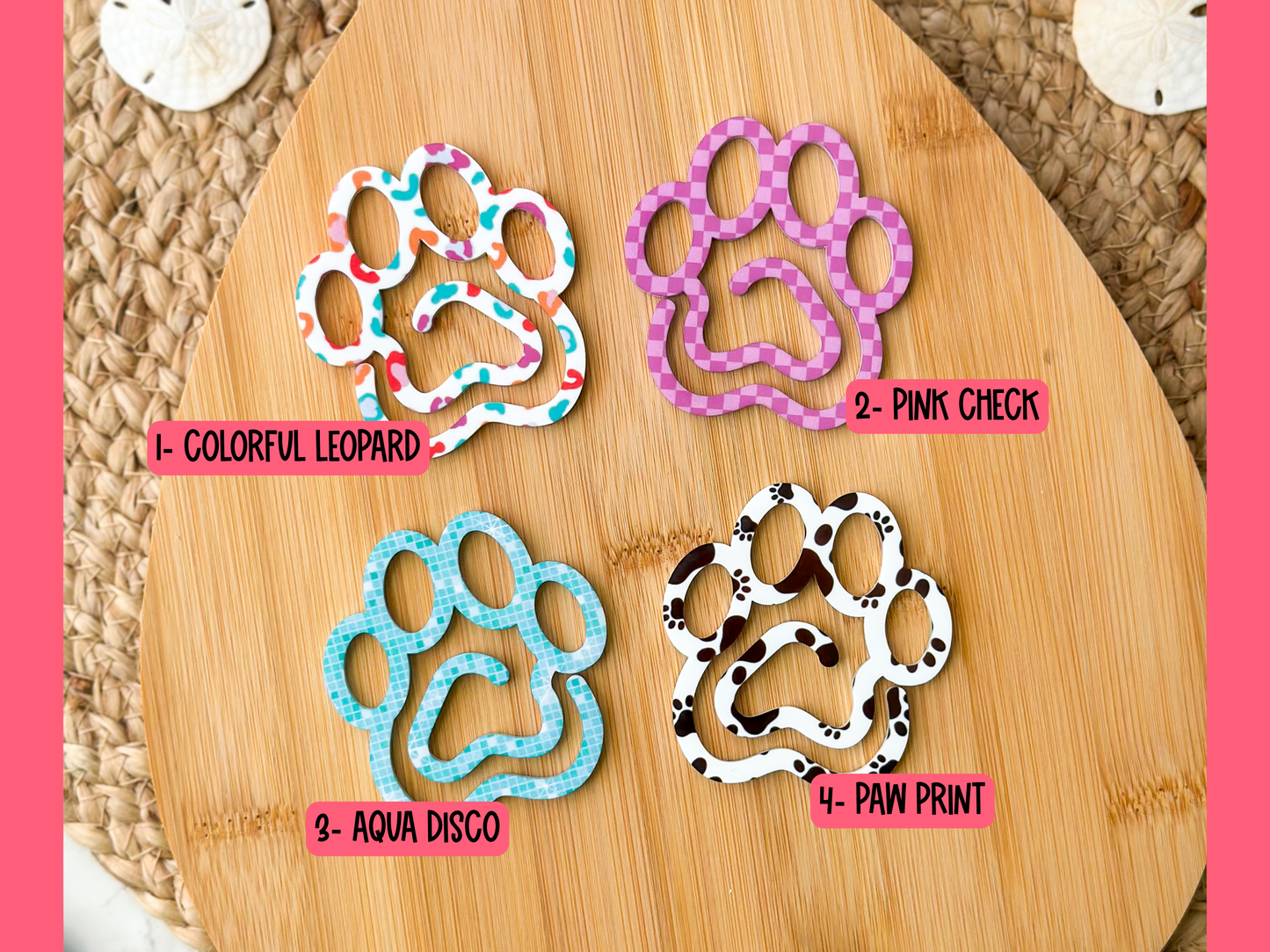 Acrylic Paw Print Bookmark