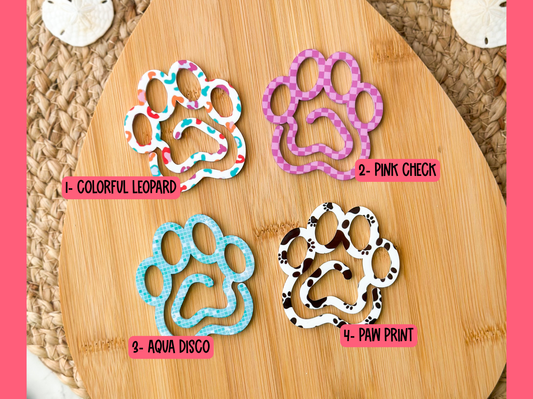 Acrylic Paw Print Bookmark