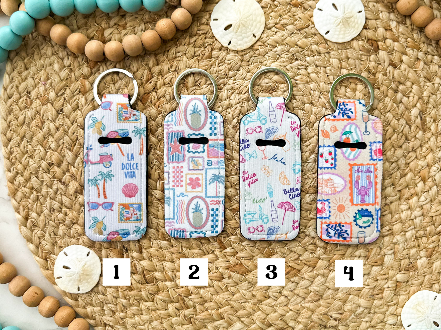 Chapstick Holder Keychain (Pattern Set 3)