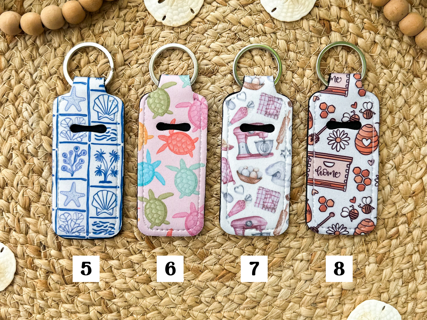 Chapstick Holder Keychain (Pattern Set 3)