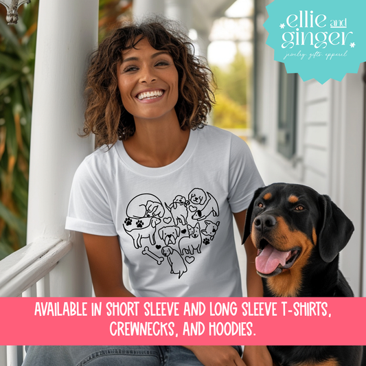 Doggy Heart Doodle- Shirt, Crewneck or Hoodie