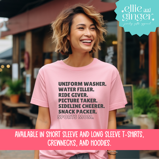 Sports Mom Description- Shirt, Crewneck or Hoodie