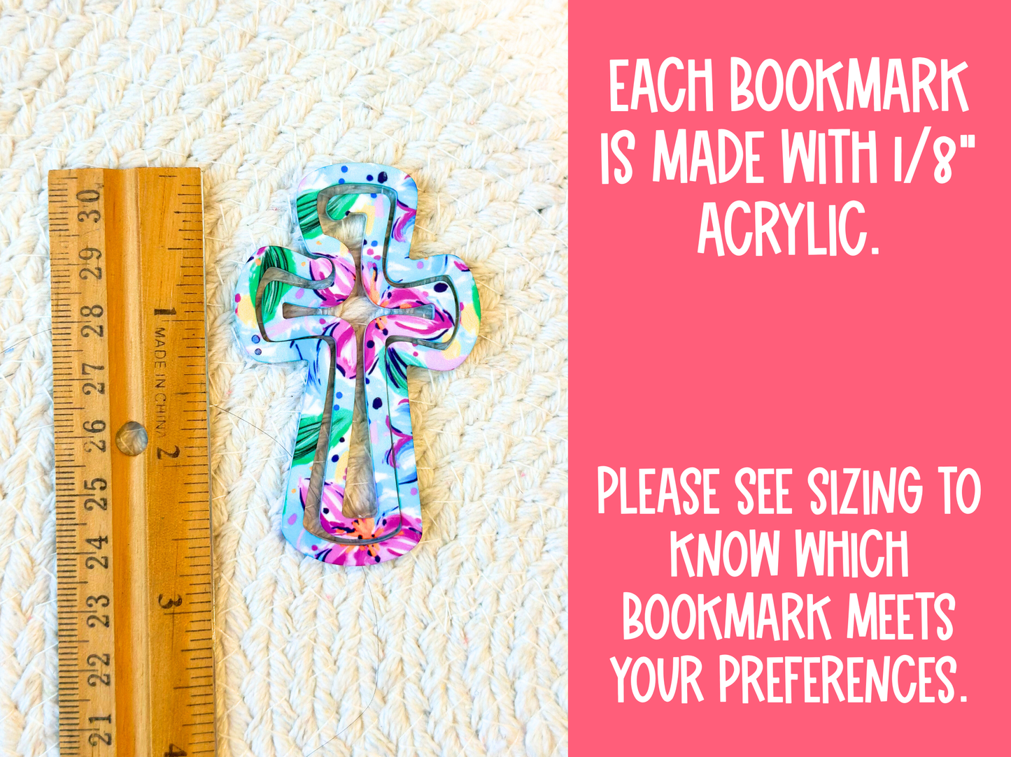 Acrylic Cross Bookmark